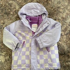 Cat & Jack Lavender Checkered Puffer Jacket